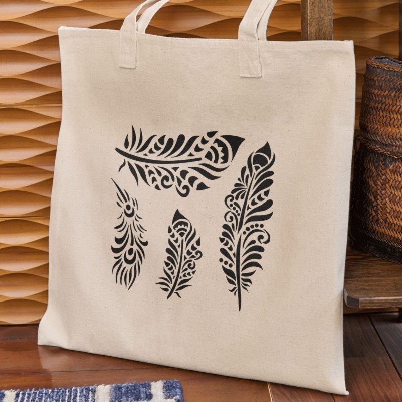 Bohem Kuş Tüyü Stencil Şablon Bohem Kuş Tüyü Stencil Şablon