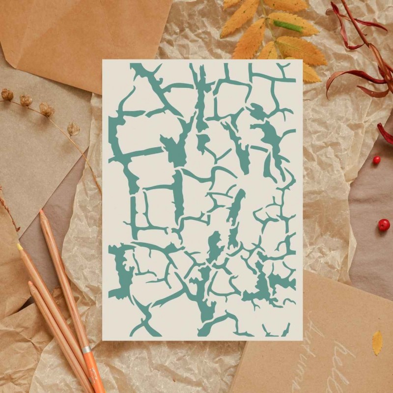 Çatlak Temalı Stencil Şablon Çatlak Temalı Stencil Şablon
