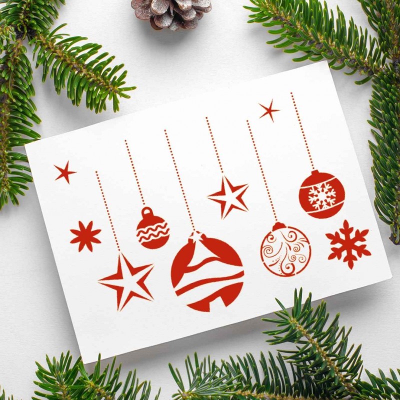 Noel - Yılbaşı Süsleri Stencil Şablon Noel - Yılbaşı Süsleri Stencil Şablon
