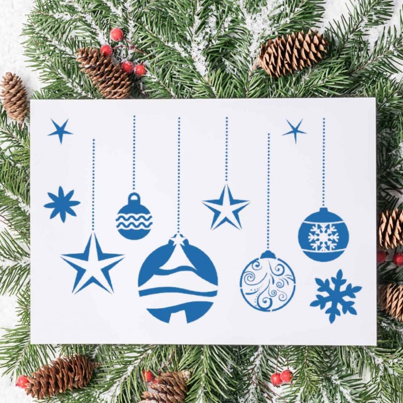 Noel - Yılbaşı Süsleri Stencil Şablon Noel - Yılbaşı Süsleri Stencil Şablon