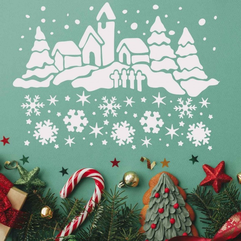 Kartanesi Yılbaşı Noel Temalı Stencil Şablon Kartanesi Yılbaşı Noel Temalı Stencil Şablon