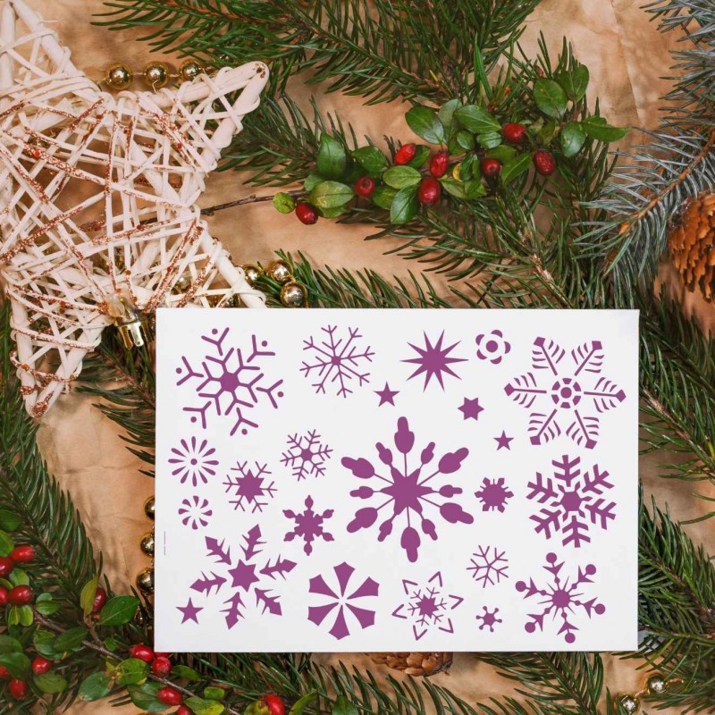 Kartanesi Yılbaşı Noel Kış Temalı Stencil Şablon Kartanesi Yılbaşı Noel Kış Temalı Stencil Şablon