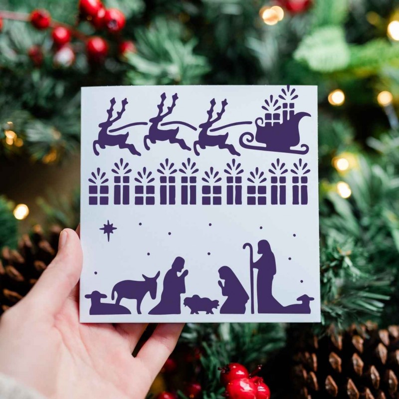 Ren Geyiği Noel Yılbaşı Stencil Şablon Ren Geyiği Noel Yılbaşı Stencil Şablon