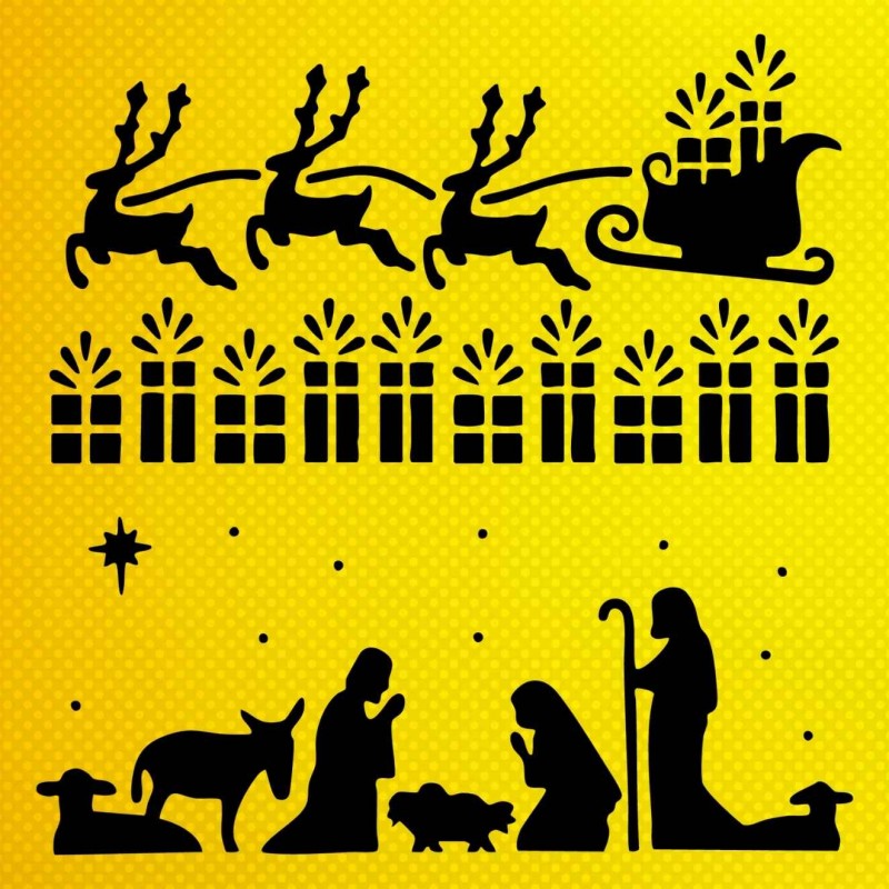 Ren Geyiği Noel Yılbaşı Stencil Şablon Ren Geyiği Noel Yılbaşı Stencil Şablon