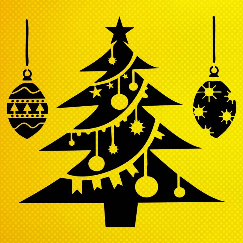 Yılbaşı Ağacı ve Noel Süsleri Stencil Yılbaşı Ağacı ve Noel Süsleri Stencil