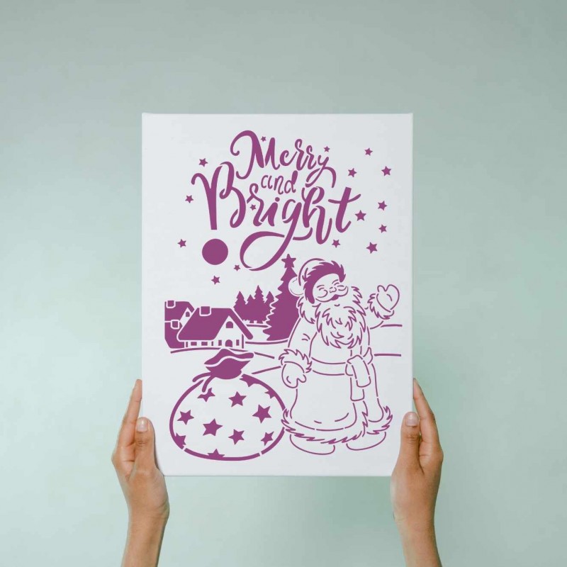 Noel Baba Yılbaşı Stencil Şablon Noel Baba Yılbaşı Stencil Şablon