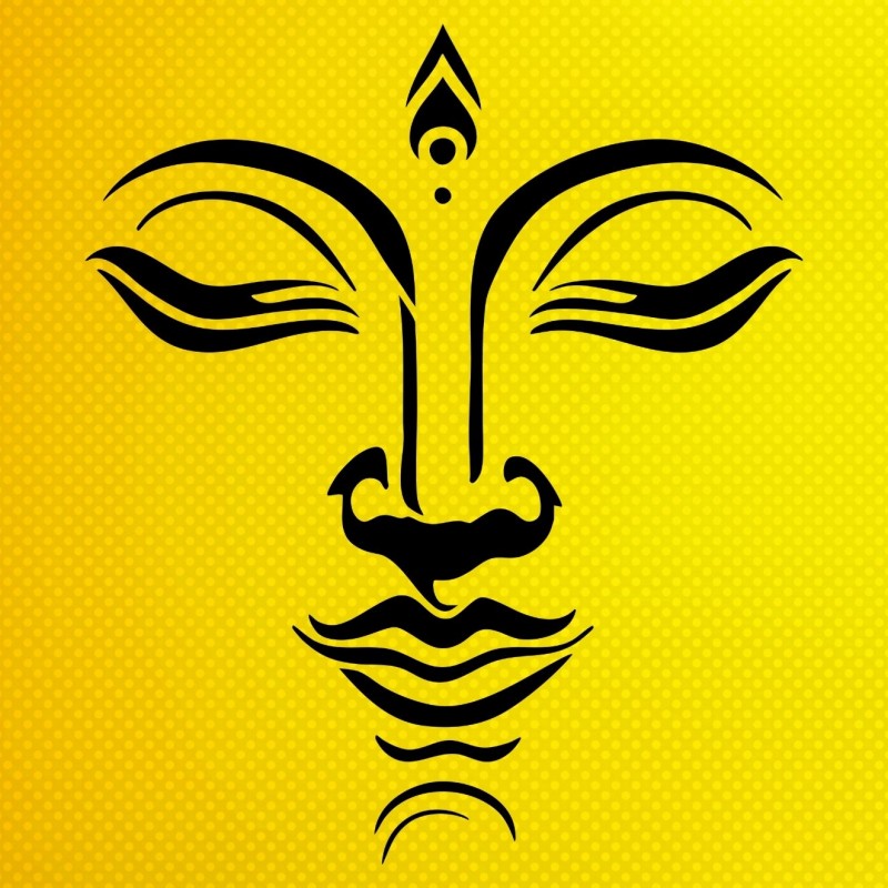 Buda Yüz Deseni Stencil Şablon Buda Yüz Deseni Stencil Şablon