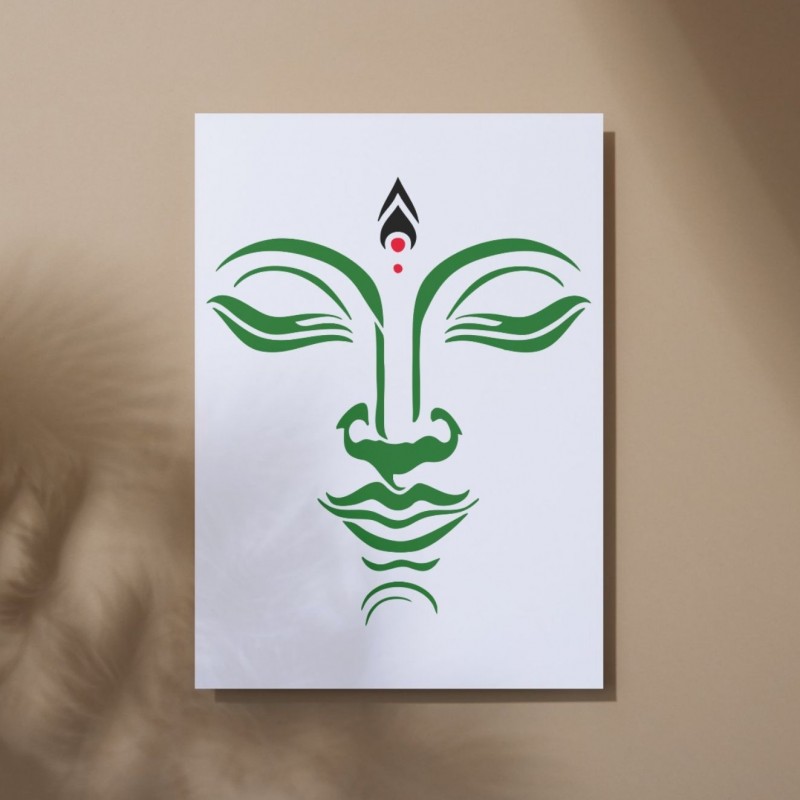 Buda Yüz Deseni Stencil Şablon