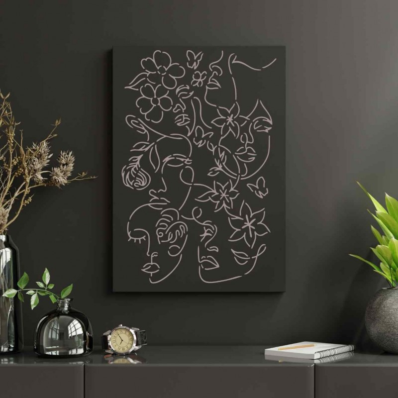 Çiçek Kadın Mask Stencil Şablon Çiçek Kadın Mask Stencil Şablon