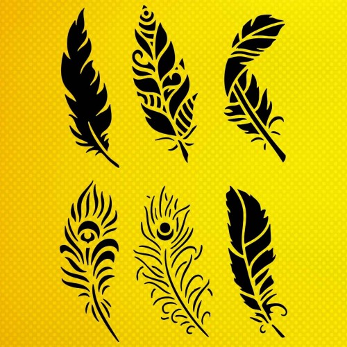 Tavus Kuşu Tüy Desenleri Stencil Şablon Tavus Kuşu Tüy Desenleri Stencil Şablon