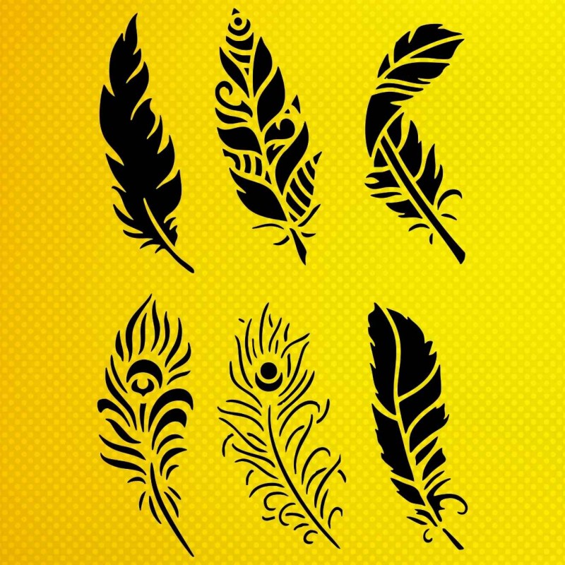 Tavus Kuşu Tüy Desenleri Stencil Şablon Tavus Kuşu Tüy Desenleri Stencil Şablon