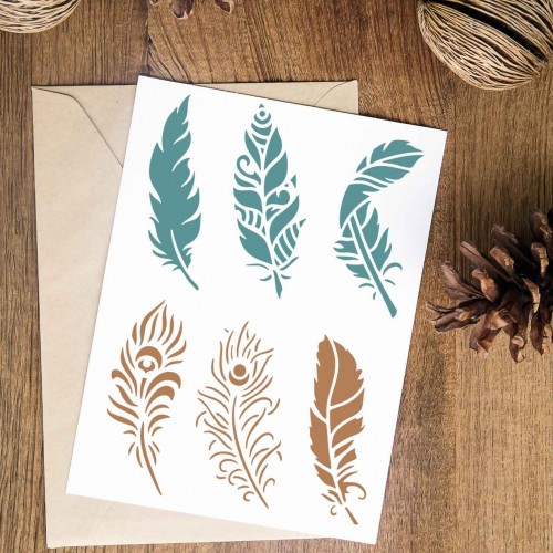 Tavus Kuşu Tüy Desenleri Stencil Şablon Tavus Kuşu Tüy Desenleri Stencil Şablon