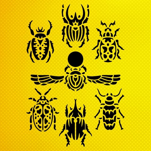Antik Mısır Dekoratif Semboller Stencil Şablon