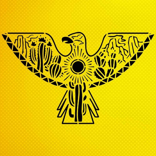 Aztek Kartalı Stencil Şablon Aztek Kartalı Stencil Şablon
