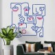 Soyut Yüz Deseni Stencil Şablon Soyut Yüz Deseni Stencil Şablon