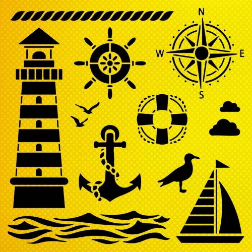Deniz Feneri Stencil Şablon Deniz Feneri Stencil Şablon