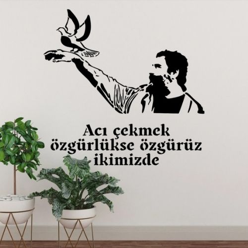 Ahmet Kaya - Acı Çekmek Özgürlükse Stencil Şablon