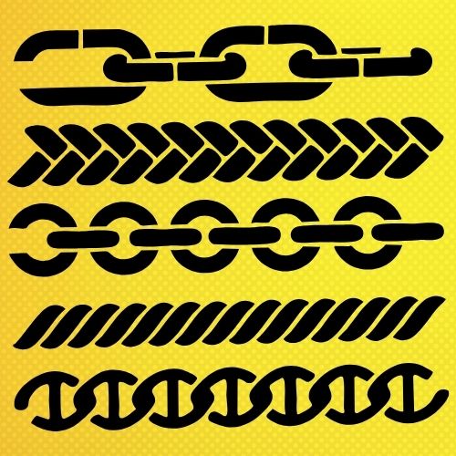 Halat ve Zincir Deseni Stencil Şablon