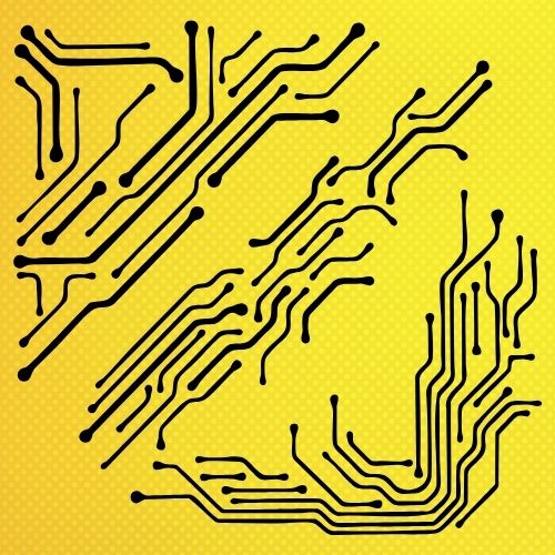 Devre Çizgileri Stencil Şablon