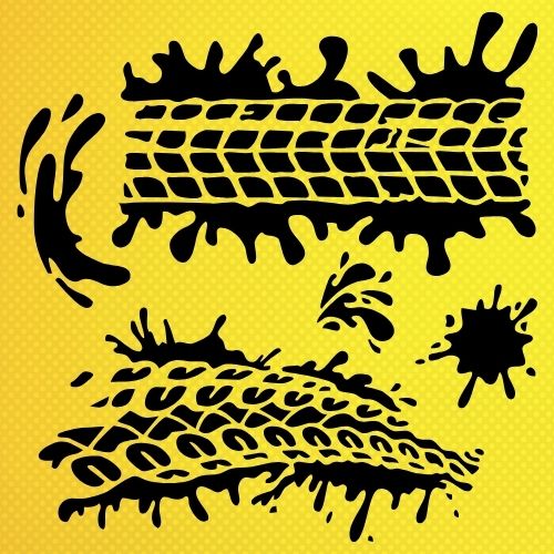 Lastik ve Çamur İzi Stencil Şablon