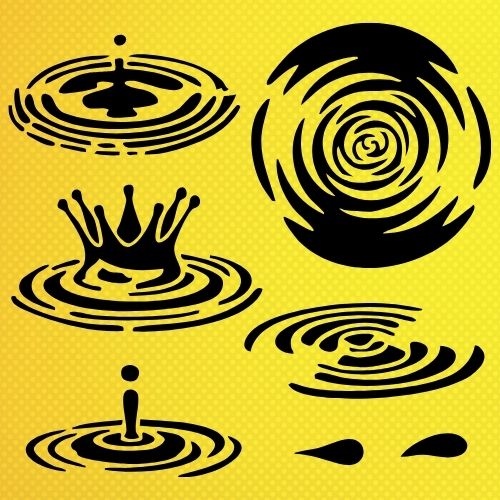 Su Damlacıkları Stencil Şablon