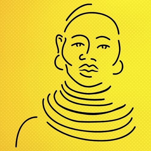 Afrikalı Kadın Deseni Stencil Şablon