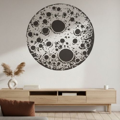 Ay ve Krater Deseni Stencil Şablon