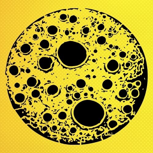 Ay ve Krater Deseni Stencil Şablon