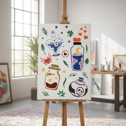 Cadı İksiri Stencil Şablon