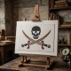 Korsan Kuru Kafa Deseni Stencil Şablon