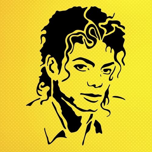Michael Jackson Stencil Şablon