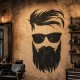 Kuaför Yüz Silieti Stencil Şablon