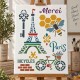 Paris Temalı Stencil Şablon | Eyfel Kulesi Boyama Şablonu