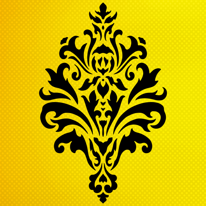 Damask Desen Stencil Şablon Damask Desen Stencil Şablon