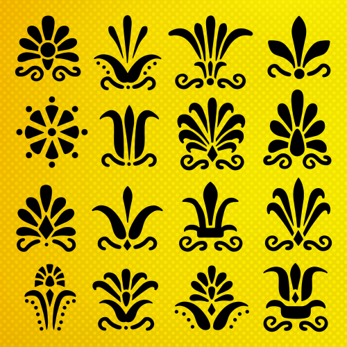 Damask Desen Stencil Şablon