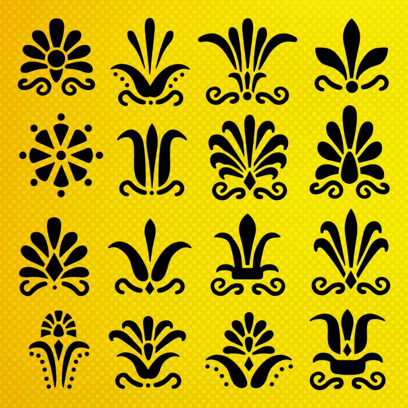 Damask Desen Stencil Şablon Damask Desen Stencil Şablon