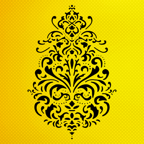 Damask Desen Stencil Şablon