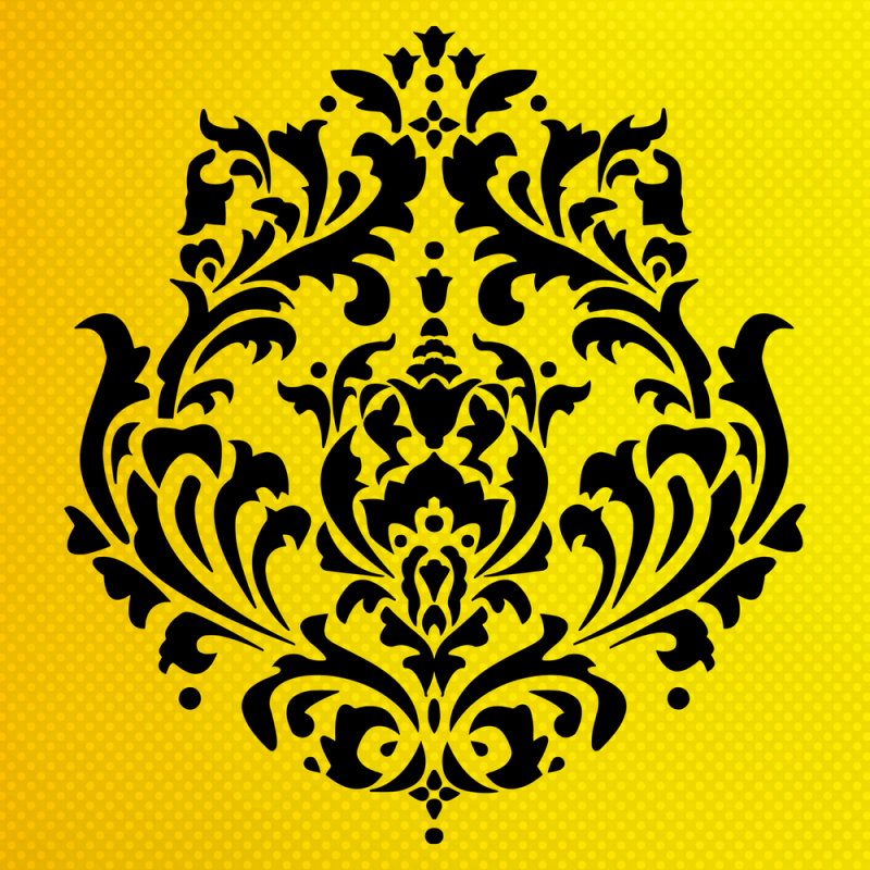 Damask Desen Stencil Şablon Damask Desen Stencil Şablon