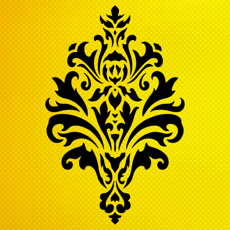 Damask Desen Stencil Şablon Damask Desen Stencil Şablon