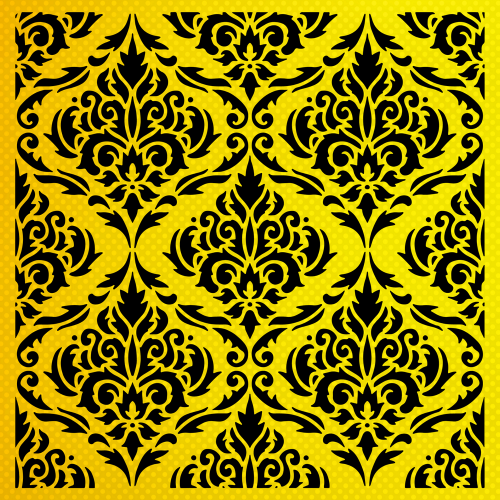 Damask Desen Stencil Şablon