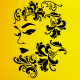 Kadın ve Çiçek Damask Stencil Şablon Kadın ve Çiçek Damask Stencil Şablon
