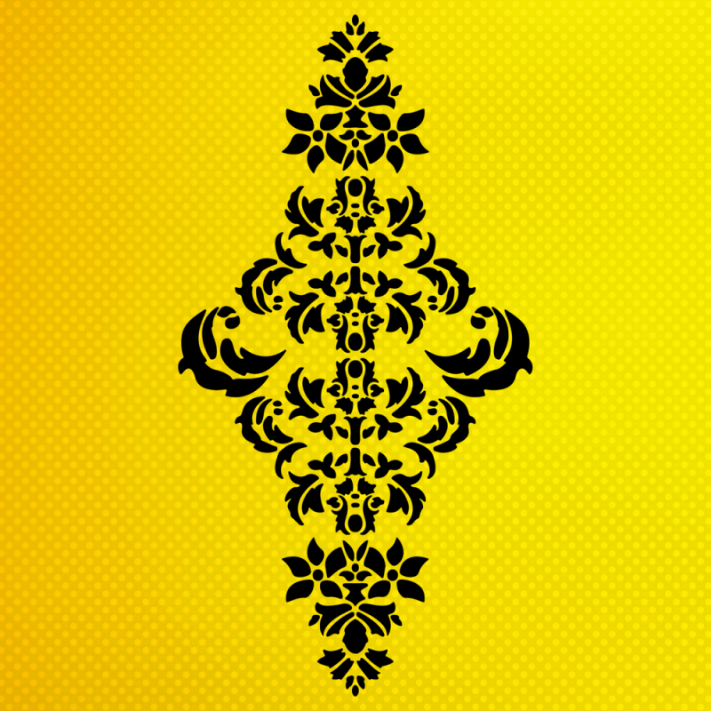 Damask Desen Stencil Şablon Damask Desen Stencil Şablon