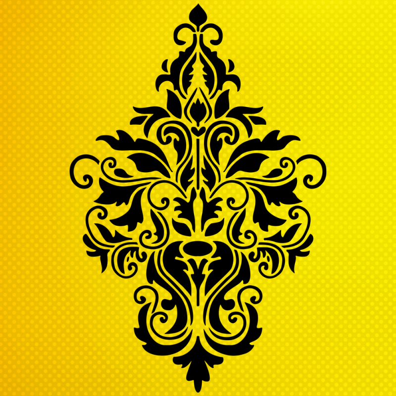 Damask Desen Stencil Şablon Damask Desen Stencil Şablon