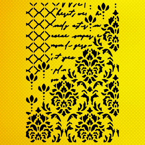 Damask Desen Stencil Şablon