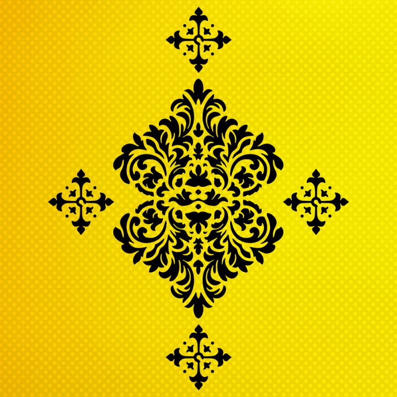 Damask Desen Stencil Şablon