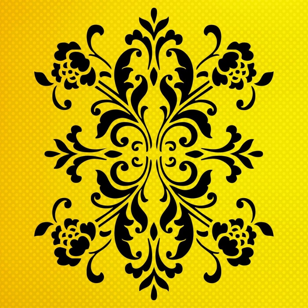 Damask Desen Stencil Şablon