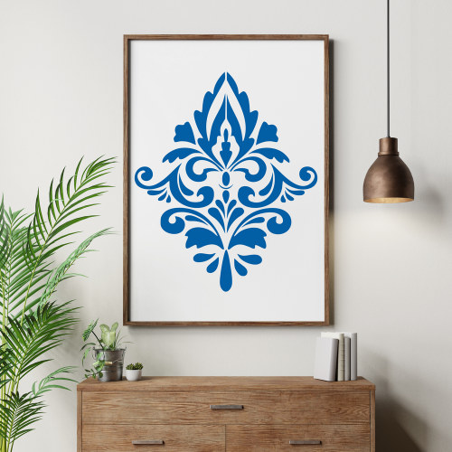 Damask Desen Stencil Şablon