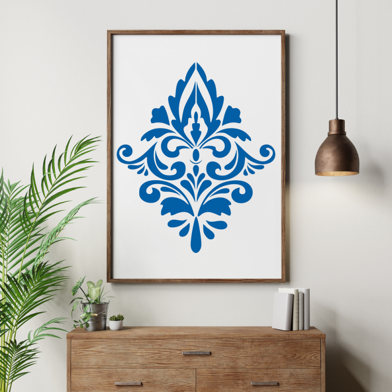 Damask Desen Stencil Şablon Damask Desen Stencil Şablon