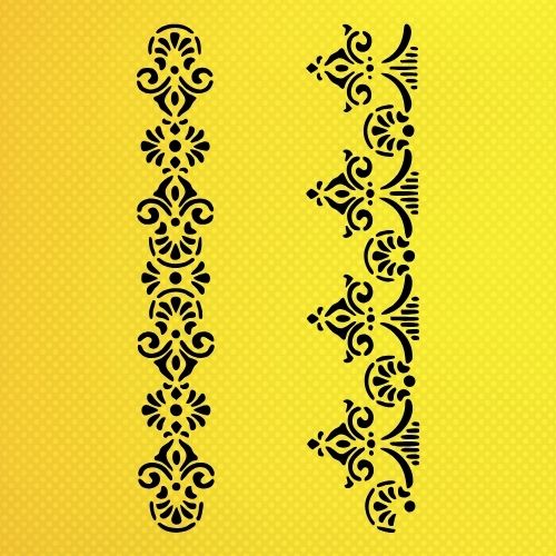 Dantel Desenli Bordür Stencil Şablon