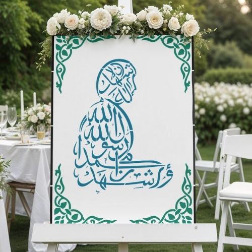 Kelime-i Şehadet Hat Sanatı Stencil Şablon